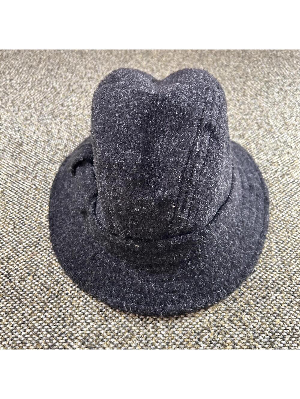 Betmar NY Black Fuzzy‎ Faux Fur Winter Hat Floral Label Minimalist Chic